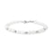 Silver Freshwater Pearl and White Cubic Zirconia Bezel Set Bracelet