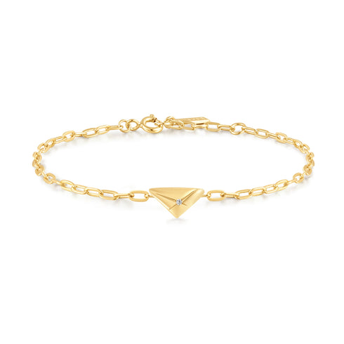 Gold Triangle Kiss Bracelet