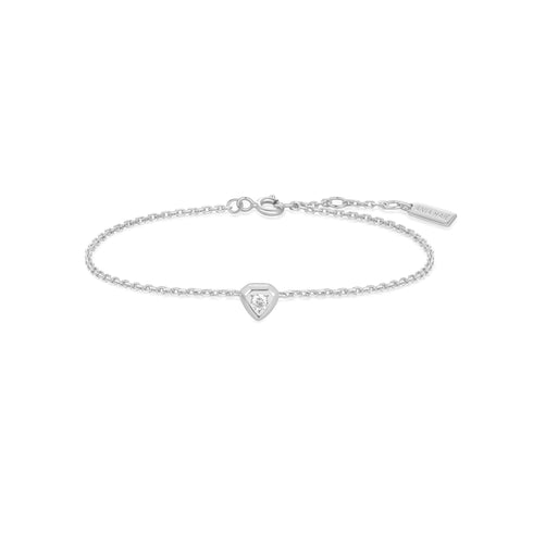 Silver Sparkling Tiny Shield Bracelet