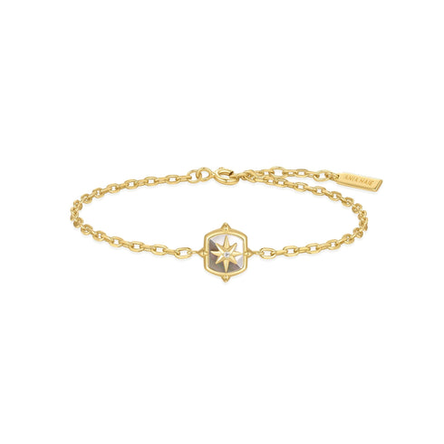 Gold Colour-Block Mother of Pearl Star Bracelet