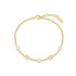 Gold Bezel-Set Cube and Pearl Station Bracelet