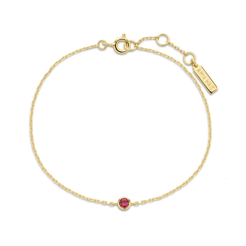 Gold Crimson Solitaire Bracelet