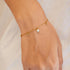 Gold Shell Pearl & Sparkle Drop Station Bracelet