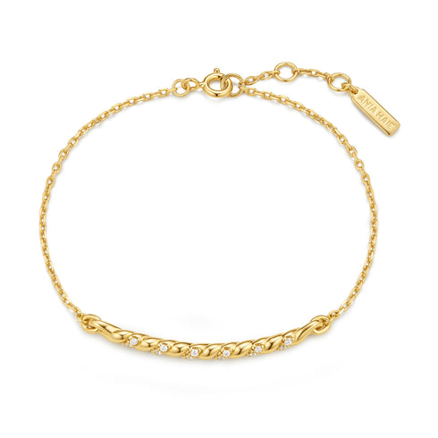 Gold Twisted Bar Bracelet