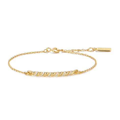 Gold Twisted Bar Bracelet