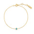 Gold Bezel-Set Lab-Created Turquoise Solitaire Bracelet