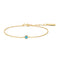 Gold Bezel-Set Lab-Created Turquoise Solitaire Bracelet