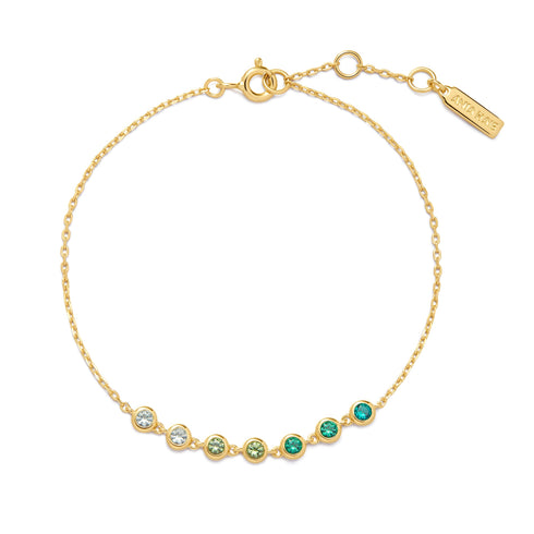 Gold Green Station Bracelet