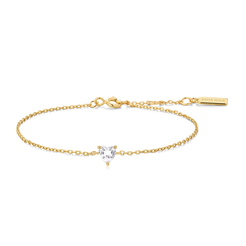 Gold Sparkle Heart Bracelet