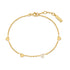 Gold Pavé Puffed Heart Station Bracelet