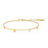 Gold Pavé Puffed Heart Station Bracelet