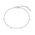 Silver Pavé Puffed Heart Station Bracelet