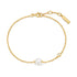Gold Shell Pearl & Bezel-Set Sparkle Bracelet