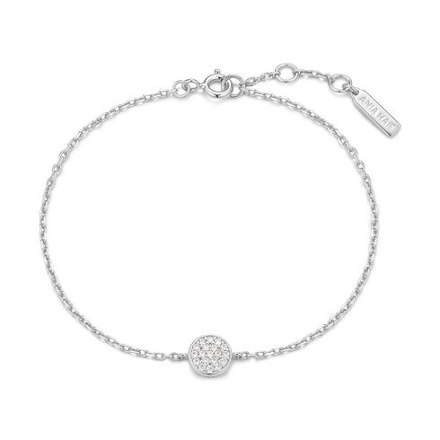 Silver Pavé Disc Bracelet