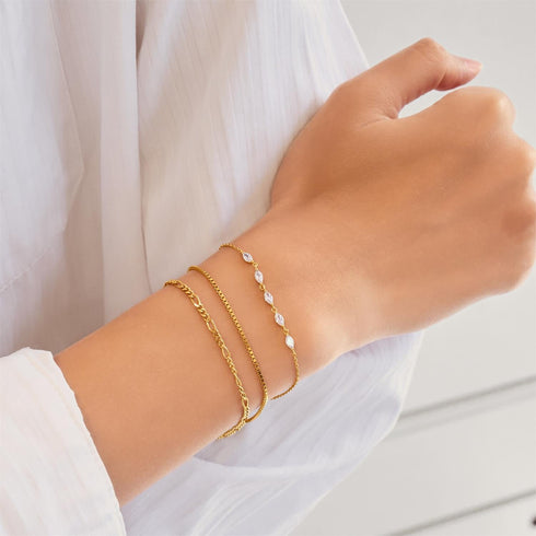 Gold Quintet Marquise Bracelet