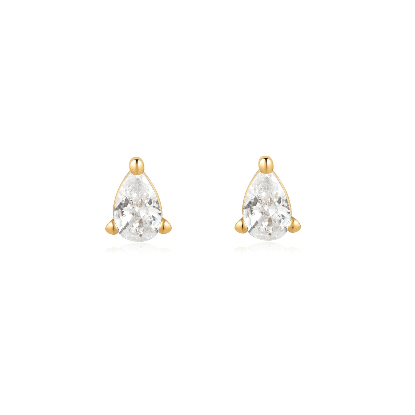 Front view of Gold Pear Studs