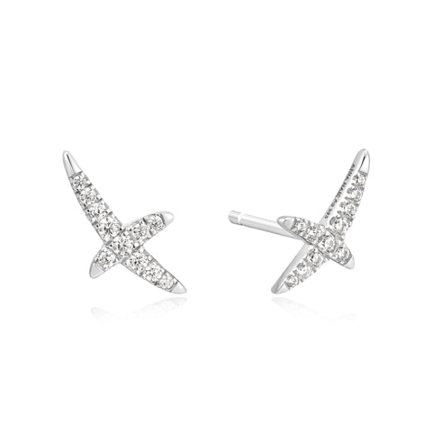 Silver Kiss Pavé Studs