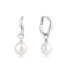 Silver Freshwater Pearl Drop Hoops