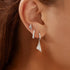 Silver Triangle Kiss Studs