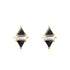 Gold Triangle Black/White Cubic Zirconia Studs