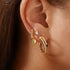 Gold Pave Double Arrow Stud Hoops