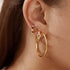 Gold Cubic Ziconia Geometric Hoops