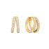Gold Double Pavé Huggies
