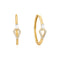 Gold Cubic Ziconia Geometric Hoops