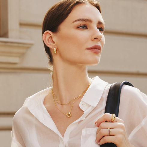 Gold Bold Dome Hoop Earrings