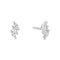Silver Triple Marquise Stud Earrings