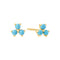 Gold Lab Created Turquoise Lotus Stud Earrings