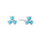 Silver Lab Created Turquoise Lotus Stud Earrings