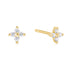 Gold Four-Petal Stud Earrings