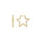 Gold Medium Star Pavé Hoop Earrings