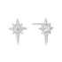 Silver Eight-Pointed Star Stud Earrings