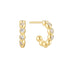 Gold Bezel Beaded Huggie Hoop Earrings