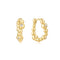 Gold Bezel Beaded Curved Huggie Hoop Earrings