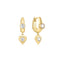 Gold U-Shaped Shield Drop Huggie Hoop Earrings
