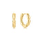 Gold Segmented Puffy Huggie Hoop Earrings