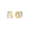 Two-Tone Sparkling Duet Mixed Huggie Hoop Earrings