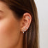 Silver Triple Marquise Barbell Single Earring