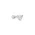 Silver Heart Barbell Single Earring