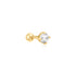 Gold Sparkle Round Barbell Single Earring