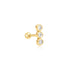 Gold Triple Stone Bezel Barbell Single Earring