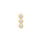 Gold Triple Stone Bezel Barbell Single Earring
