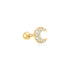 Gold Pavé Crescent Moon Barbell Single Earring