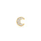 Gold Pavé Crescent Moon Barbell Single Earring