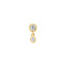 Gold Bezel Dangle Barbell Single Earring