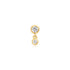 Gold Bezel Dangle Barbell Single Earring