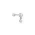 Silver Bezel Dangle Barbell Single Earring